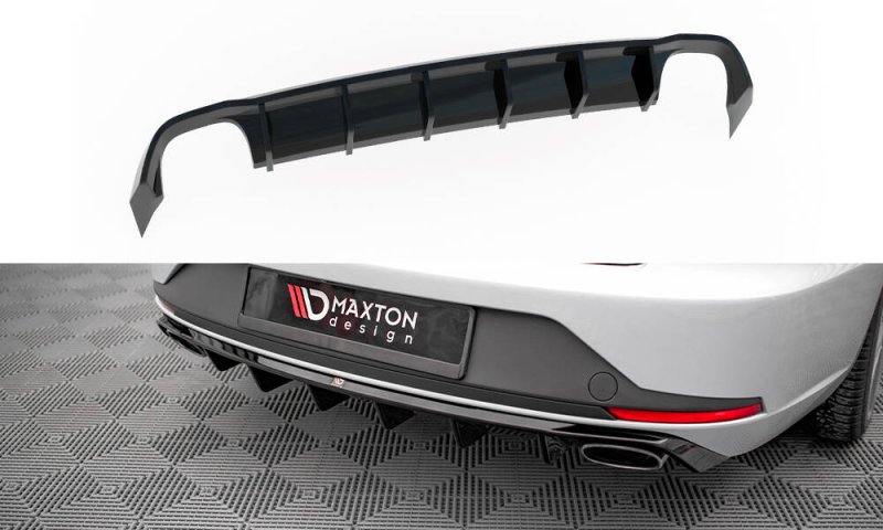Maxton Diffusor Heck Ansatz Seat Leon Cupra Sportstourer Mk3 schwarz Hochglanz SE-LE-3-CU-ST-RS1-G