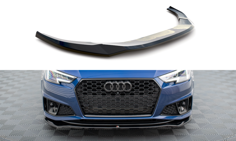 Maxton Front Ansatz V.2 für Audi A4 Competition B9  schwarz Hochglanz AU-A4-B9-COMP-FD2-G