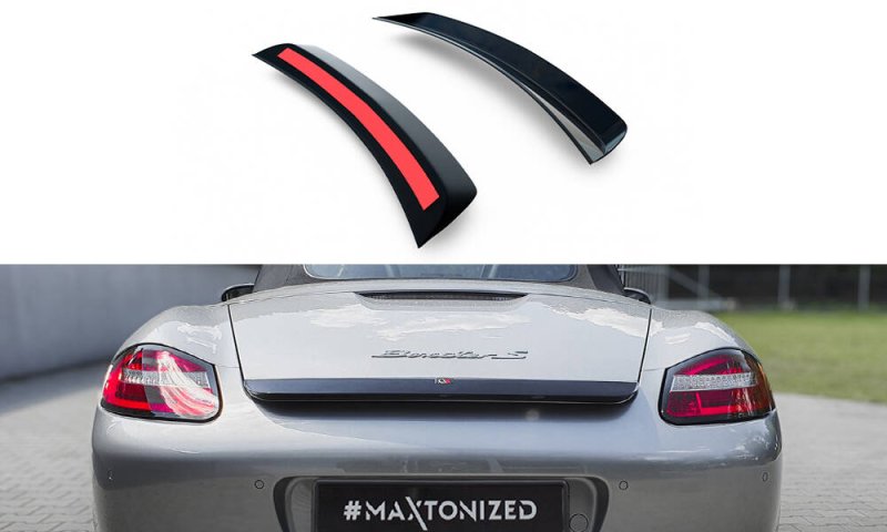 Maxton Spoiler CAP Abrisskante Porsche Boxster 987 schwarz Hochglanz PO-BO-S-987-CAP1-G