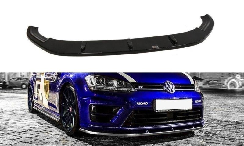 Maxton Front Ansatz V.1 für VW Golf 7 R / R-Line  schwarz Hochglanz VW-GO-7-R-FD1-G