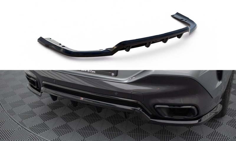 Maxton Mittlerer Cup Diffusor Heck Ansatz V.1 BMW X6 M-Paket G06 Facelift schwarz Hochglanz BM-X6-G06F-MPACK-RD1G+RD3-G