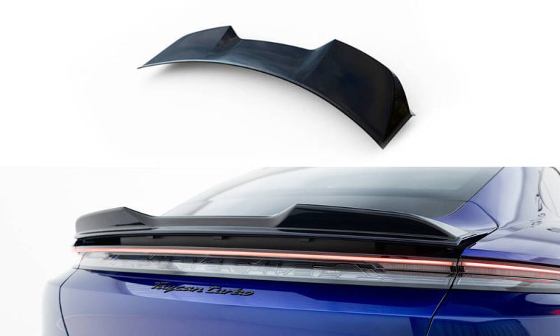 Maxton Spoiler CAP Abrisskante 3D Porsche Taycan Turbo S Mk1 schwarz Hochglanz PO-TAY-1-CAP1-G