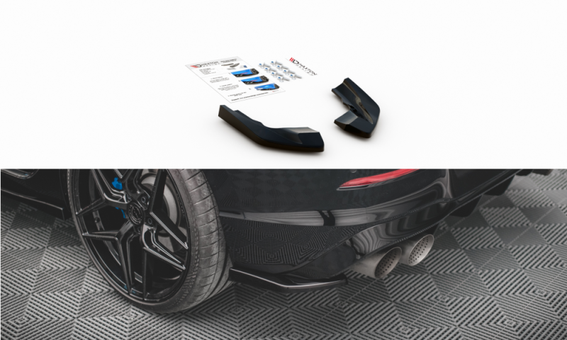 Maxton Heck Ansatz Flaps Diffusor V.2 für Volkswagen Golf R Mk8 schwarz Hochglanz VW-GO-8-R-RSD2-G
