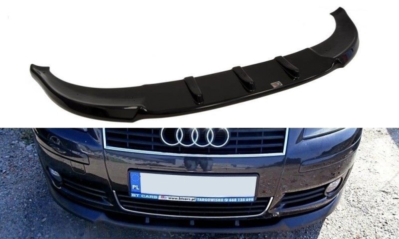 Maxton Front Ansatz für AUDI A3 8P (vor Facelift) 2003-2005 schwarz Hochglanz AU-A3-2-FD1-G