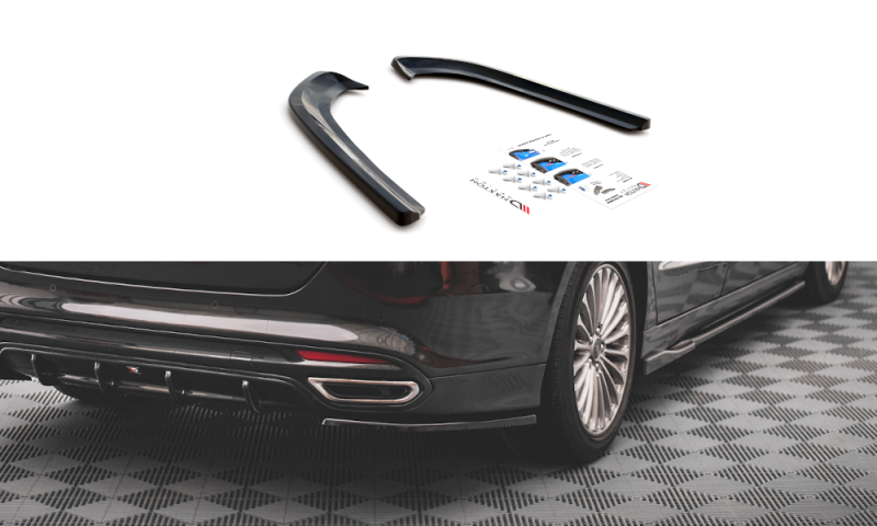 Maxton Heck Ansatz Flaps Diffusor für Ford Mondeo Mk5 schwarz Hochglanz FO-MO-5-RSD1-G