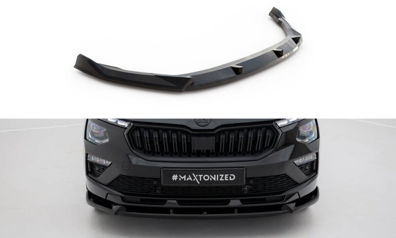 Maxton Front Ansatz V.2 Skoda Kamiq Monte Carlo Mk1 Facelift schwarz Hochglanz SK-KM-1F-MC-FD2-G