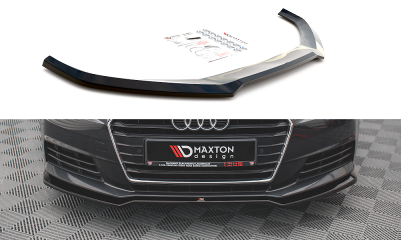 Maxton Front Ansatz V.1 für Audi A4 B9 schwarz Hochglanz AU-A4-B9-FD1-G