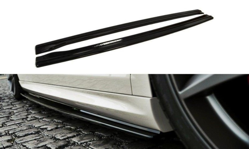 Maxton Seitenschweller Ansatz für VW Passat CC R36 RLINE (vor Facelift) schwarz Hochglanz VW-PA-CC-R-LINE-SD1-G
