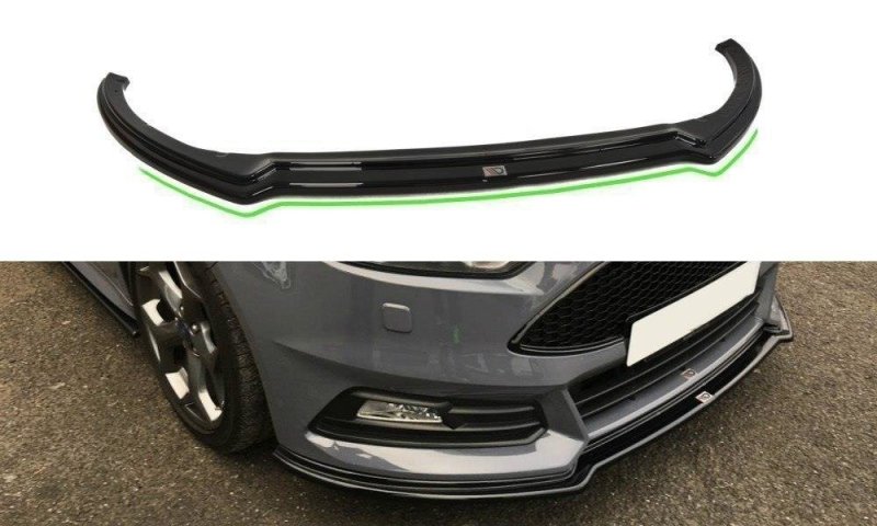Maxton Front Ansatz V.3 für Ford Focus ST Mk3 FL schwarz Hochglanz FO-FO-3F-ST-FD3-G