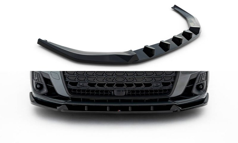 Maxton Front Ansatz V.2 Audi S8 / A8 S-Line D5 Facelift schwarz Hochglanz AU-S8-D5F-FD2-G