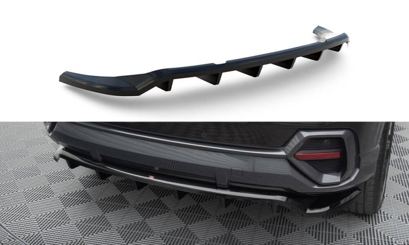 Maxton Mittlerer Cup Diffusor Heck Ansatz Audi Q3 Sportback F3 schwarz Hochglanz AU-Q3-2-SB-RD1G+RD2-G