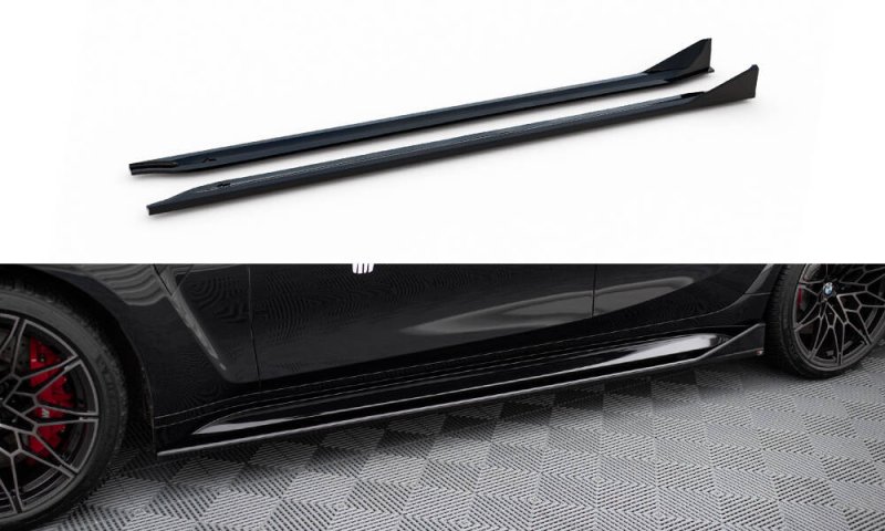 Maxton Seitenschweller Ansatz V.3 CSL Look BMW M3 Limousine / Touring G80 / G81 schwarz Hochglanz BM-3-G80-M-SD3-G