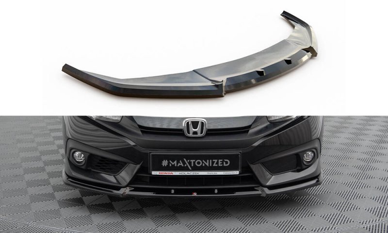 Maxton Front Ansatz V.1 Honda Civic Limousine Mk10 schwarz Hochglanz HO-CI-10-FD1-G