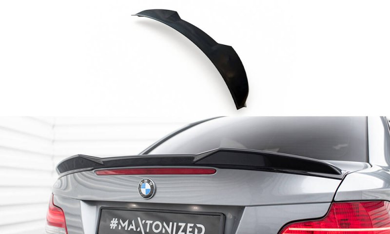 Maxton Spoiler CAP Abrisskante 3D BMW 1er M-Paket E82 schwarz Hochglanz BM-1-82-MPACK-C-CAP3D1-G
