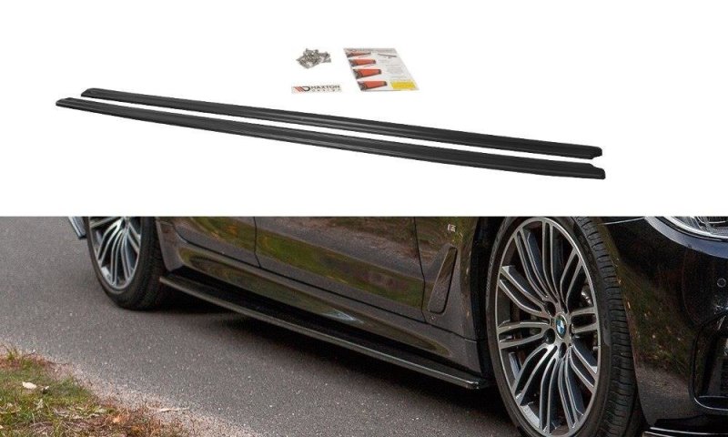 Maxton Seitenschweller Ansatz für BMW 5er G30/ G31 M-Paket schwarz Hochglanz BM-5-G30-MPACK-SD1-G