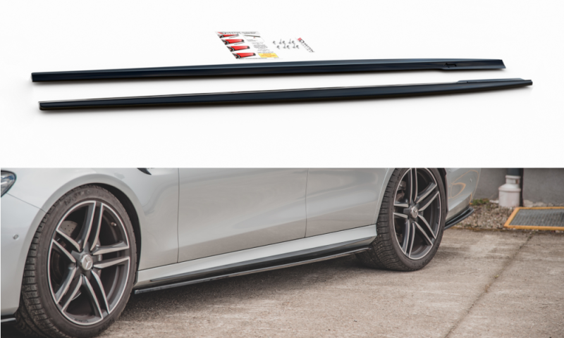 Maxton Seitenschweller Ansatz für Mercedes-Benz E63 AMG Kombi/Limousine S213/W213 schwarz Hochglanz ME-E-213-63-ES-SD1-G