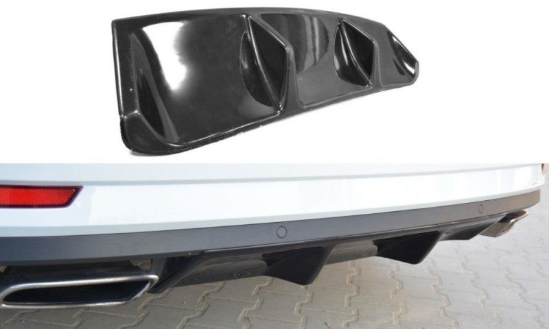Maxton Diffusor Heck Ansatz für Skoda Superb Mk3 schwarz Hochglanz SK-SU-3-RS1-G