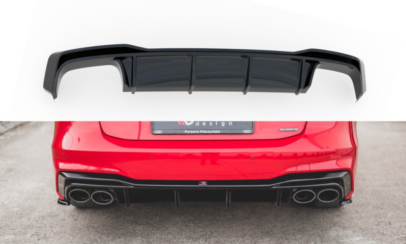 Maxton Diffusor Heck Ansatz für Audi S7 C8 schwarz Hochglanz AU-A7-C8-SLINE-RS1-G