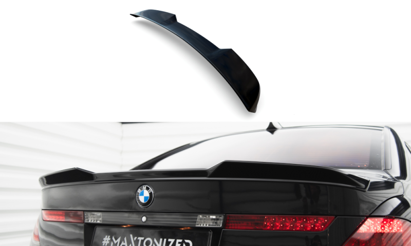 Maxton Spoiler CAP Abrisskante 3D BMW 7 E65 schwarz Hochglanz BM-7-65-CAP1-G