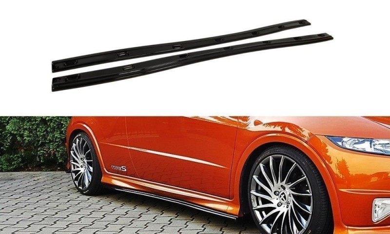 Maxton Seitenschweller Ansatz für HONDA CIVIC VIII TYPE S/R schwarz Hochglanz HO-CI-8-TYPE-S/R-SD1-G