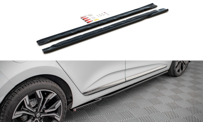 Maxton Seitenschweller Ansatz für Renault Clio Mk5 schwarz Hochglanz RE-CL-5-SD1-G