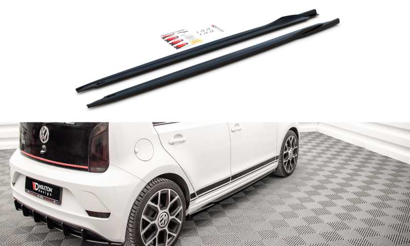 Maxton Seitenschweller Ansatz für Volkswagen Up GTI schwarz Hochglanz VW-UP-1-GTI-SD1-G