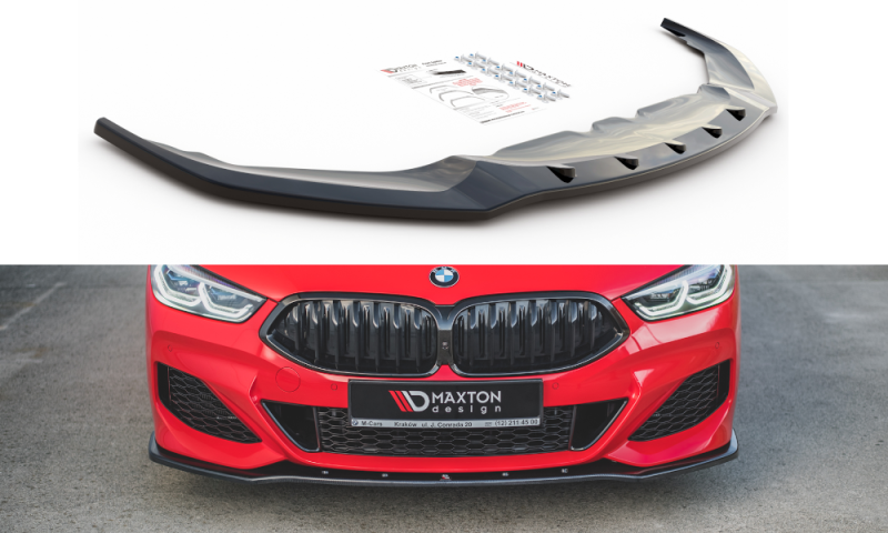 Maxton Front Ansatz V.1 für BMW 8 Coupe G15 / 8 Gran Coupe M Paket G16 schwarz Hochglanz BM-M850-G15-FD1-G