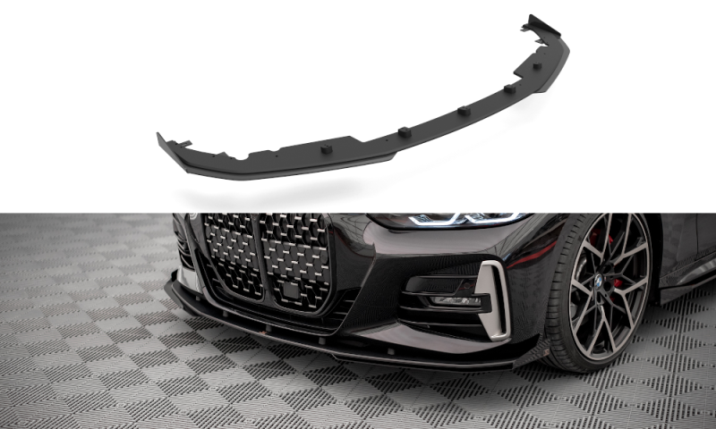 Maxton Street Pro Front Ansatz +Flaps für BMW 4er M-Paket G22 schwarz Hochglanz BM4G22MPACKCNC-FD1B+FSF1-G