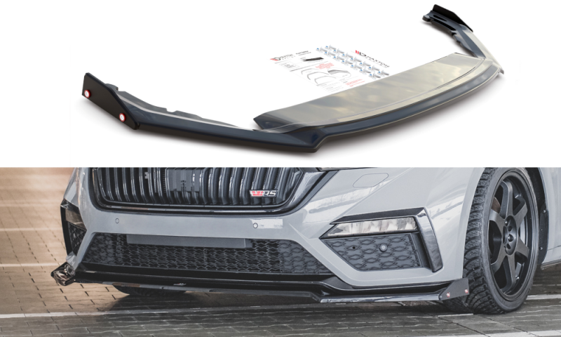 Maxton Front Ansatz +Flaps für V.2 Skoda Octavia RS Mk4 SK-OC-4-RS-FD2G+FS