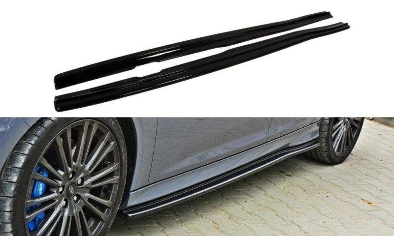 Maxton Seitenschweller Ansatz für Ford Focus RS Mk3 schwarz Hochglanz FO-FO-3-RS-SD1-G