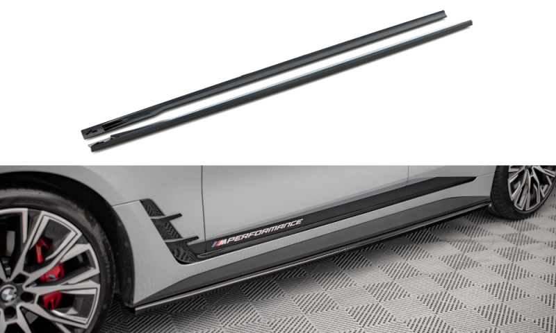 Maxton Seitenschweller Ansatz für V.1 für BMW 4er Gran Coupe M-Paket G26 schwarz Hochglanz BM-4-G26-MPACK-GC-SD1-G