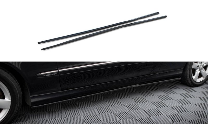 Maxton Seitenschweller Ansatz für Mercedes-Benz CLK W209 schwarz Hochglanz ME-CLK-209-SD1-G