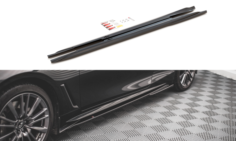 Maxton Seitenschweller Ansatz für Infiniti Q60 S Mk2 schwarz Hochglanz IN-Q60S-2-SD1-G