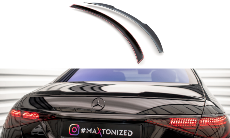 Maxton Spoiler CAP für 3D Mercedes-Benz S AMG-Line W223 schwarz Hochglanz ME-S-223-AMGLINE-CAP1-G