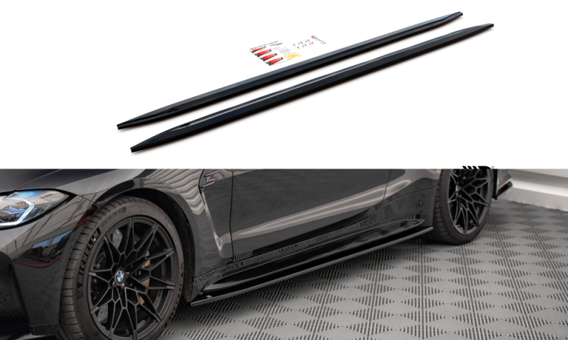 Maxton Seitenschweller Ansatz für V.2 für BMW M4 G82 schwarz Hochglanz BM-4-G82-M-SD2-G