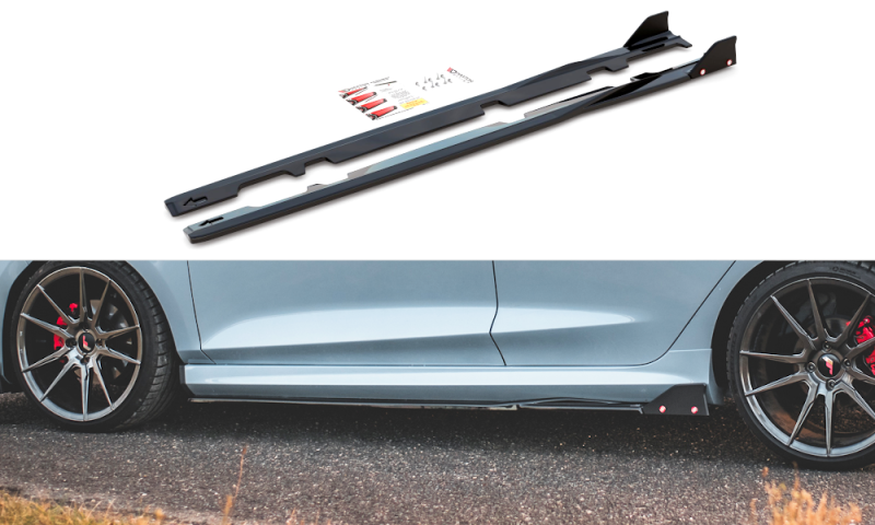 Maxton Seitenschweller Ansatz + Flaps V.2 für Ford Fiesta ST / ST-Line FO-FI-8-STLINE-SD2G+S