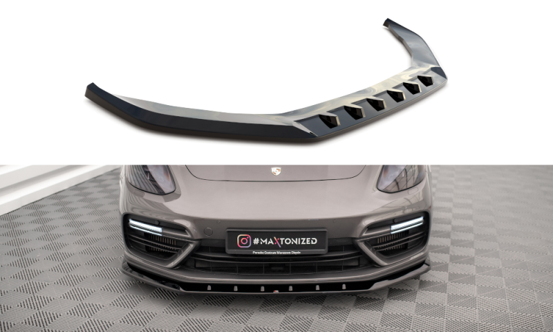 Maxton Front Ansatz V.1 für Porsche Panamera E-Hybrid 971 schwarz Hochglanz PO-PA-971-H-FD1-G