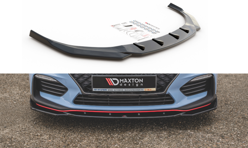 Maxton Front Ansatz V.4 für Hyundai I30 N Mk3 Hatchback/ Fastback schwarz Hochglanz HY-I30-3-N-FD4-G