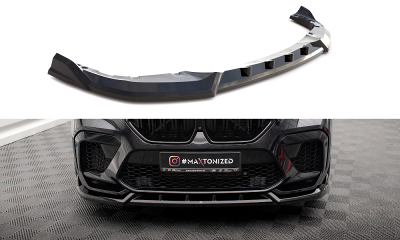 Maxton Front Ansatz V.2 für BMW X6 M F96 schwarz Hochglanz BM-X6-F96-M-FD2-G