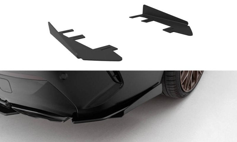 Maxton Hintere Seiten Flaps BMW M440i G22 / G23 / G22 Facelift / G23 Facelift schwarz Hochglanz BM4G22MPACKCNC-RSF2-G