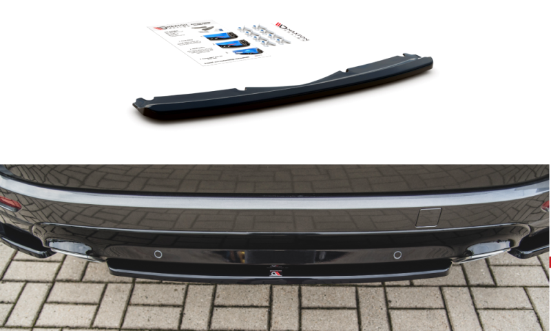 Maxton Mittlerer Diffusor Heck Ansatz für Ford S-Max Vignale Mk2 Facelift schwarz Hochglanz FO-SMAX-2F-VG-RD1-G