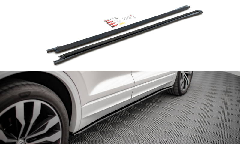 Maxton Seitenschweller Ansatz für Volkswagen Touareg R-line Mk3 schwarz Hochglanz VW-TO-3-RLINE-SD1-G