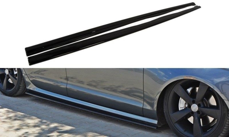 Maxton Seitenschweller Ansatz für Audi S6 / A6 S-Line C7  schwarz Hochglanz AU-A6-C7-SLINE-SD1-G