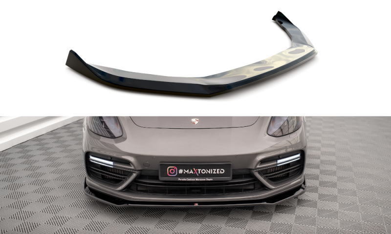 Maxton Front Ansatz V.2 für Porsche Panamera E-Hybrid 971 schwarz Hochglanz PO-PA-971-H-FD2-G
