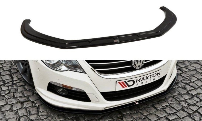 Maxton Front Ansatz für VW Passat CC R36 RLINE (vor Facelift) schwarz Hochglanz VW-PA-CC-R-LINE-FD1-G