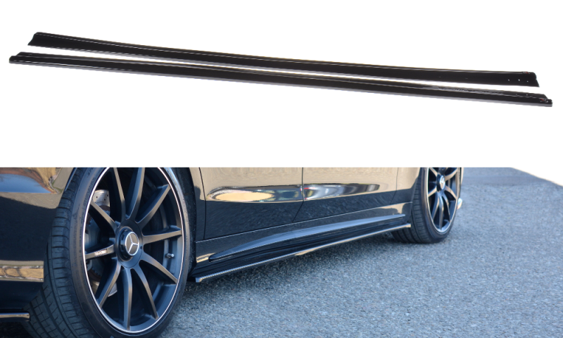 Maxton Seitenschweller Ansatz für Mercedes S-KLASSE AMG-LINE W222 schwarz Hochglanz ME-S-222-AMGLINE-SD1-G