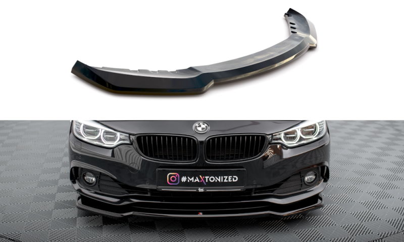 Maxton Front Ansatz V.1 für BMW 4er Gran Coupe F36 schwarz Hochglanz BM-4-F36-GC-FD1-G