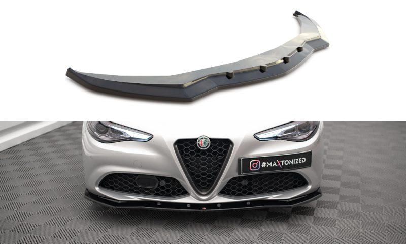 Maxton Front Ansatz V.1 für Alfa Romeo Giulia Sport schwarz Hochglanz AL-GI-1-SPORT-FD1-G