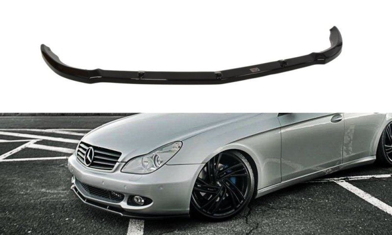 Maxton Front Ansatz für MERCEDES CLS C219 Serie schwarz Hochglanz ME-CLS-C219-FD1-G