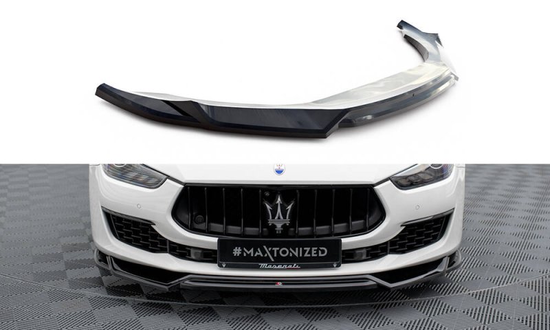 Maxton Front Ansatz V.2 Maserati Ghibli Mk3 Facelift schwarz Hochglanz MA-GH-1F-FD2-G